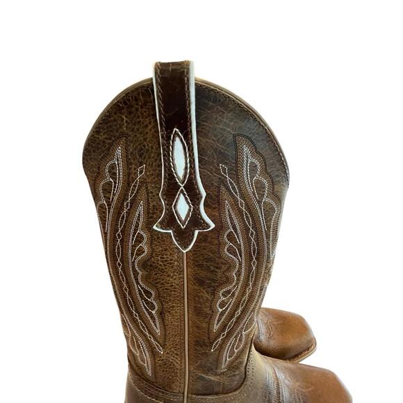 Justin Boots Rein 12 Inch Square Toe Cowboy Womens 7 1/2B  Brown Boots - Picture 3 of 9